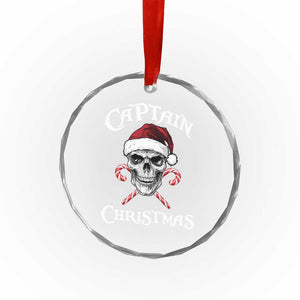 Funny Xmas Pirate Santa Crystal Glass Ornament Captain Xmas Skull Candy Canes TS11 Print Your Wear