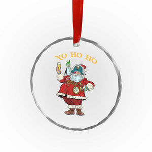 Funny Xmas Pirate Santa Crystal Glass Ornament Yo Ho Ho Holiday Xmas Pirate TS11 Print Your Wear