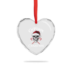 Funny Xmas Pirate Santa Heart Crystal Glass Ornament Captain Xmas Skull Candy Canes TS11 Print Your Wear