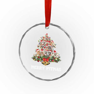 Funny Xmas Pitbull Crystal Glass Ornament Merry Pitmas Christmas Tree Dog Lover TS09 Print Your Wear