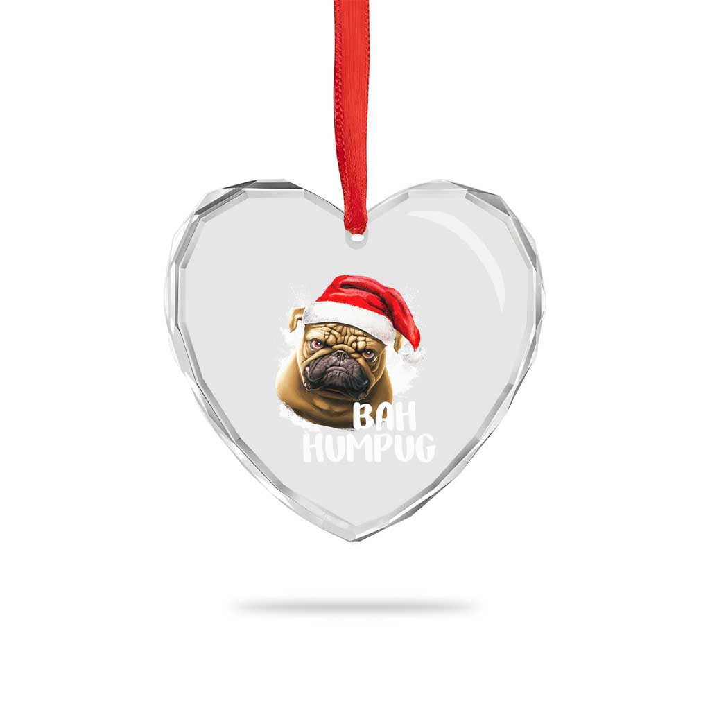 Funny Xmas Pug Dog Heart Crystal Glass Ornament Bah Humpug Humbug Cute Pet TS11 Print Your Wear