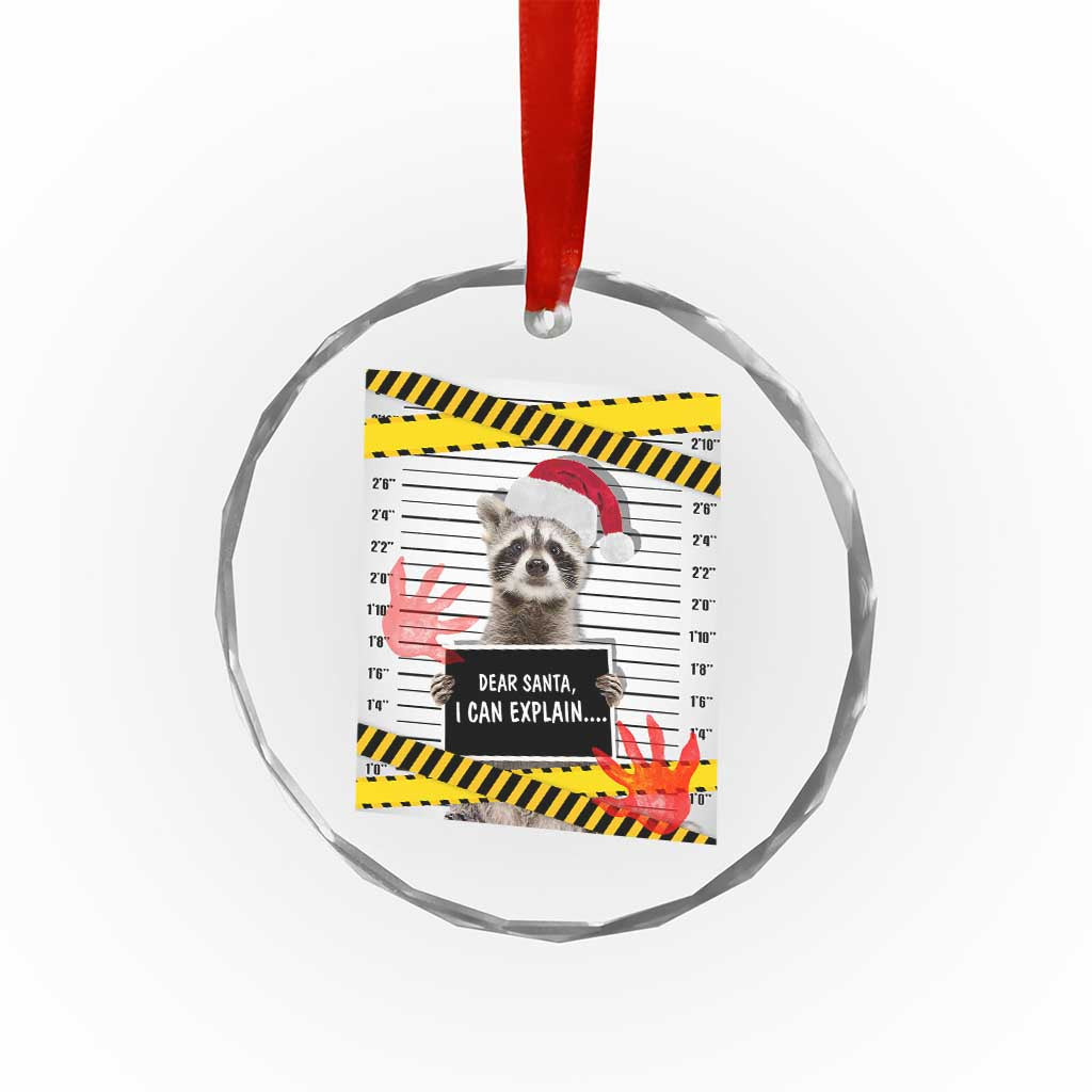 Funny Xmas Raccoon Crystal Glass Ornament Dear Santa I Can Explain TS09 Print Your Wear