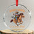 Funny Xmas Raccoon Crystal Glass Ornament Sorry Santa I've Been Feral Cowboy TS09 Transparent Glass 3'' Circle Print Your Wear