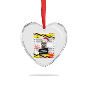 Funny Xmas Raccoon Heart Crystal Glass Ornament Dear Santa I Can Explain TS09 Print Your Wear
