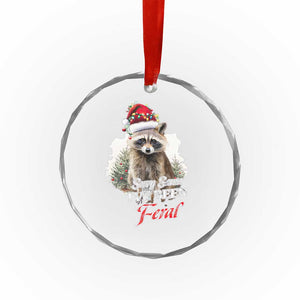 Funny Xmas Racoon Crystal Glass Ornament Sorry Santa I've Been Feral Trash Panda TS11 Print Your Wear