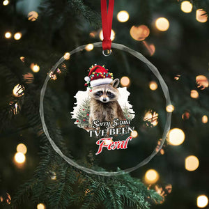 Funny Xmas Racoon Crystal Glass Ornament Sorry Santa I've Been Feral Trash Panda TS11 Print Your Wear