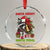 Funny Xmas Racoon Crystal Glass Ornament Sorta Merry Sorta Feral Xmas Wreath TS11 Transparent Glass 3'' Circle Print Your Wear