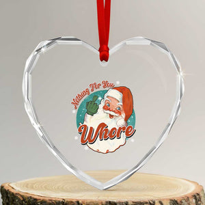 Funny Xmas Retro Santa Heart Crystal Glass Ornament Nothing For You Whore Middle Finger TS11 Transparent Glass 3'' Heart Print Your Wear