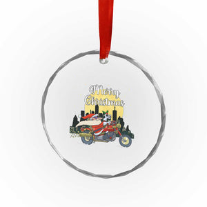 Funny Xmas Riding Crystal Glass Ornament Santa Riding Motorcycle Biker TS09 Print Your Wear