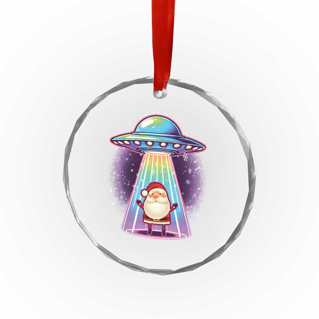Funny Xmas Santa Alien Neon UFO Crystal Glass Ornament TS11 Print Your Wear