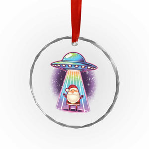 Funny Xmas Santa Alien Neon UFO Crystal Glass Ornament TS11 Print Your Wear