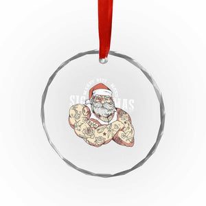 Funny Xmas Santa Crystal Glass Ornament Merry Rizzmas Sigmas Charisma Rizz Santa TS11 Print Your Wear