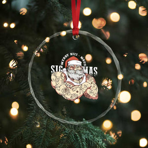 Funny Xmas Santa Crystal Glass Ornament Merry Rizzmas Sigmas Charisma Rizz Santa TS11 Print Your Wear