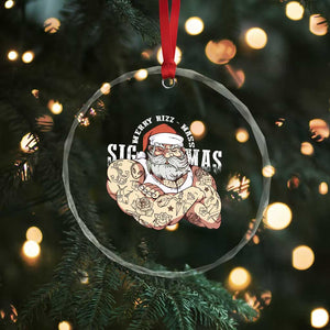 Funny Xmas Santa Crystal Glass Ornament Merry Rizzmas Sigmas Charisma Rizz Santa TS11 Print Your Wear