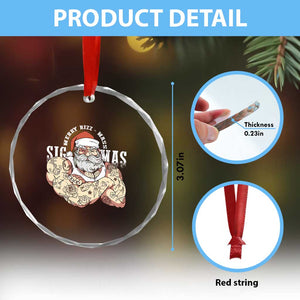 Funny Xmas Santa Crystal Glass Ornament Merry Rizzmas Sigmas Charisma Rizz Santa TS11 Print Your Wear