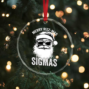 Funny Xmas Santa Crystal Glass Ornament Merry Rizzmas Sigmas Charisma Rizz Santa Claus TS11 Print Your Wear