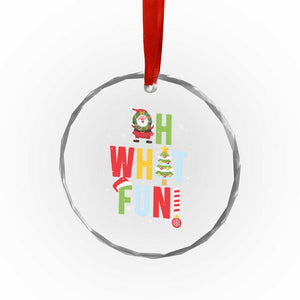 Funny Xmas Santa Crystal Glass Ornament Oh What Fun Christmas Tree And Wreath TS10 Print Your Wear