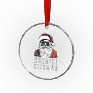 Funny Xmas Santa Crystal Glass Ornament Skibidi Rizzmas Cool Charisma Rizz Santa Claus TS11 Print Your Wear