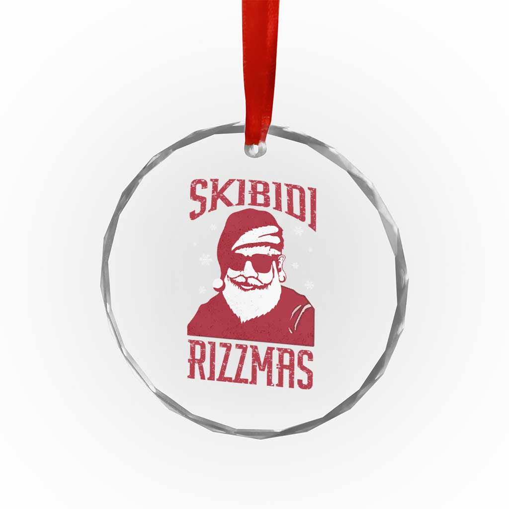Funny Xmas Santa Crystal Glass Ornament Skibidi Rizzmas Vintage Charisma Rizz Santa Claus TS11 Print Your Wear