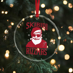 Funny Xmas Santa Crystal Glass Ornament Skibidi Rizzmas Vintage Charisma Rizz Santa Claus TS11 Print Your Wear