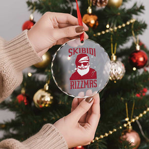 Funny Xmas Santa Crystal Glass Ornament Skibidi Rizzmas Vintage Charisma Rizz Santa Claus TS11 Print Your Wear