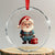 Funny Xmas Santa Doctor Medical Crystal Glass Ornament TS11 Transparent Glass 3'' Circle Print Your Wear