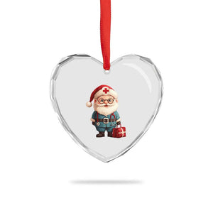 Funny Xmas Santa Doctor Medical Heart Crystal Glass Ornament TS11 Print Your Wear
