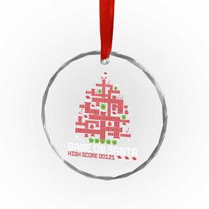 Funny Xmas Santa Gamers Crystal Glass Ornament Game On Santa Chimney Xmas Tree TS11 Print Your Wear