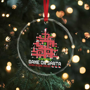 Funny Xmas Santa Gamers Crystal Glass Ornament Game On Santa Chimney Xmas Tree TS11 Print Your Wear