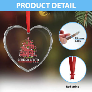 Funny Xmas Santa Gamers Heart Crystal Glass Ornament Game On Santa Chimney Xmas Tree TS11 Print Your Wear