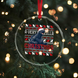 Funny Xmas Santa Godzilla Crystal Glass Ornament A Very Godzilla Xmas Japanese Monster TS11 Print Your Wear