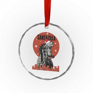 Funny Xmas Santa Godzilla Crystal Glass Ornament Santazilla Japanese Monster TS11 Print Your Wear