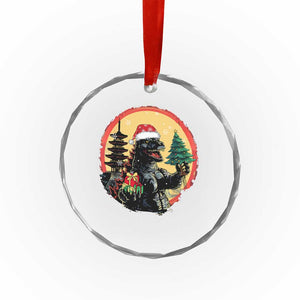 Funny Xmas Santa Godzilla Japanese Monster Crystal Glass Ornament TS11 Print Your Wear