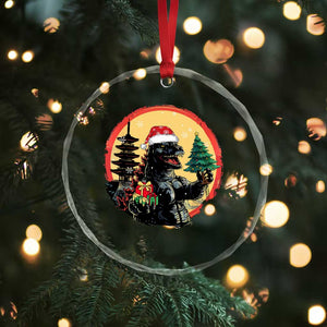 Funny Xmas Santa Godzilla Japanese Monster Crystal Glass Ornament TS11 Print Your Wear