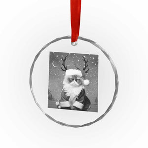 Funny Xmas Santa Grumpy Cat Crystal Glass Ornament TS11 Print Your Wear
