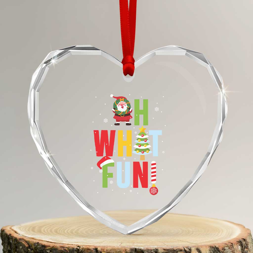 Funny Xmas Santa Heart Crystal Glass Ornament Oh What Fun Christmas Tree And Wreath TS10 Transparent Glass 3'' Heart Print Your Wear