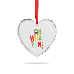 Funny Xmas Santa Heart Crystal Glass Ornament Oh What Fun Christmas Tree And Wreath TS10 Print Your Wear