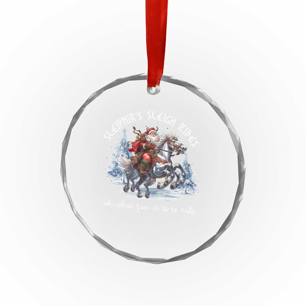 Funny Xmas Santa Viking Crystal Glass Ornament Sleipnir's Sleigh Rides Oh What Fun It Is To Ride TS11 Print Your Wear