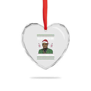 Funny Xmas Sarcastic Diddy Heart Crystal Glass Ornament You Better Watch Out The Diddler Coming To Town TS02 Print Your Wear