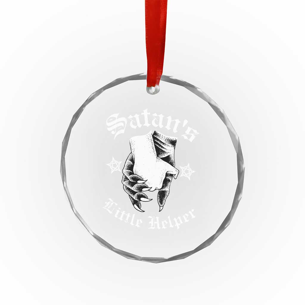 Funny Xmas Satan's Little Helper Crystal Glass Ornament TS09 Print Your Wear