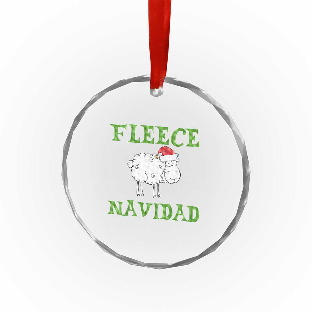 Funny Xmas Sheep Crystal Glass Ornament Fleece Navidad Feliz Festive Xmas TS02 Print Your Wear