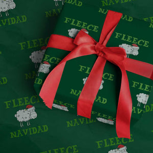 Funny Xmas Sheep Wrapping Paper Roll Fleece Navidad Feliz Festive Xmas TS02 Green Print Your Wear