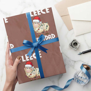 Funny Xmas Sheep Wrapping Paper Roll Fleece Navidad Merry Feliz Spanish TS02 Mocha Print Your Wear