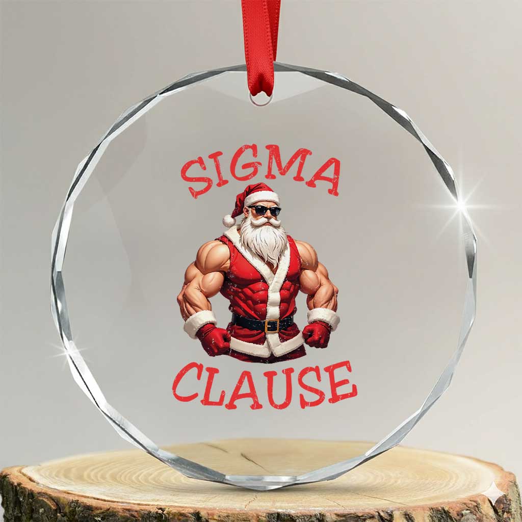 Funny Xmas Sigma Claus Crystal Glass Ornament TS09 Transparent Glass 3'' Circle Print Your Wear