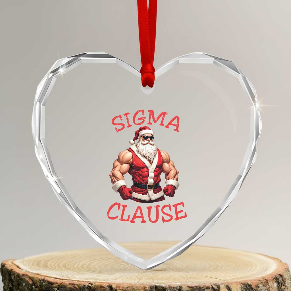 Funny Xmas Sigma Claus Heart Crystal Glass Ornament TS09 Transparent Glass 3'' Heart Print Your Wear
