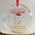Funny Xmas Skeleton Crystal Glass Ornament Dead Inside But Jolly AF Santa Hat TS11 Transparent Glass 3'' Circle Print Your Wear