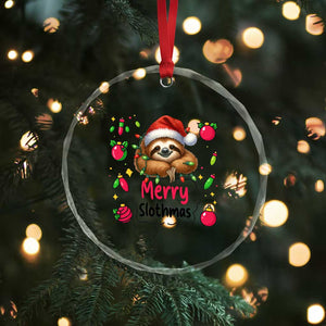 Funny Xmas Sloth Crystal Glass Ornament Merry Slothmas TS12 Print Your Wear
