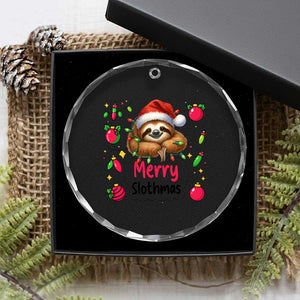 Funny Xmas Sloth Crystal Glass Ornament Merry Slothmas TS12 Print Your Wear
