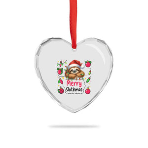 Funny Xmas Sloth Heart Crystal Glass Ornament Merry Slothmas TS12 Print Your Wear