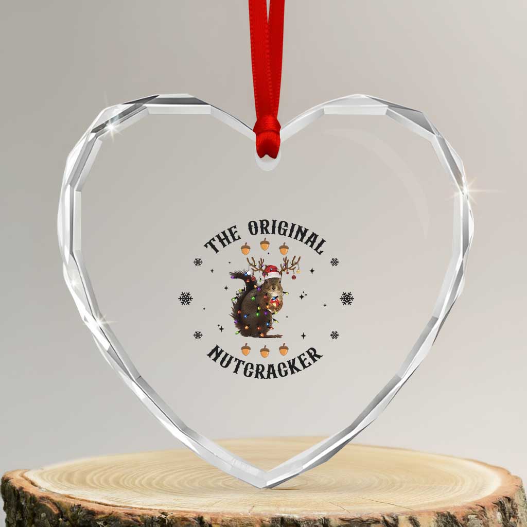 Funny Xmas Squirrel Heart Crystal Glass Ornament The Original Nutcracker Snowflake Santa Hat TS11 Transparent Glass 3'' Heart Print Your Wear